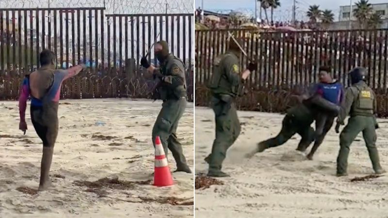 Shock Video: Border Patrol Agents Fight Smugglers on SoCal Beach as Crowd in Mexico Cheers