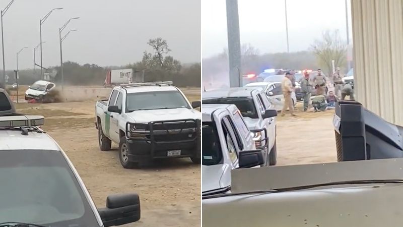 SHOCK VIDEO: Smuggler Crashes at Border Patrol Checkpoint During High-Speed Chase