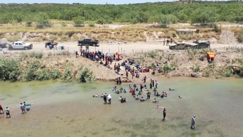 WATCH: Showdown at the Rio Grande as Texas Police, Troops Block Migrants From Illegally Entering US