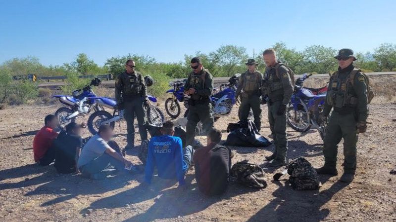 Border Patrol Motorcycle Unit Tracks Down Group of Illegals in Arizona Desert