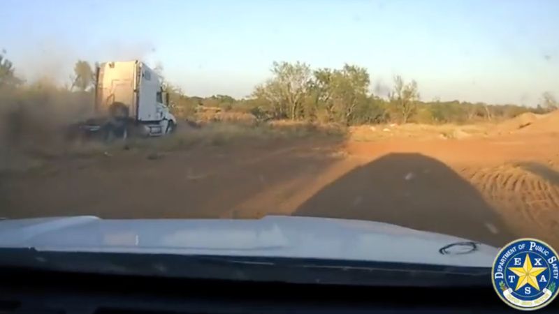 WATCH: Smuggler in Truck Tractor Leads TxDPS on High-Speed Chase With Dozen Illegals Onboard