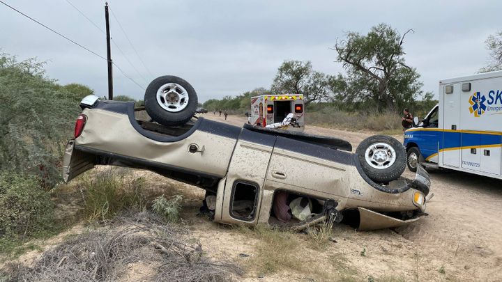 Truck Flips With Dozen Occupants During Suspected Smuggling Attempt