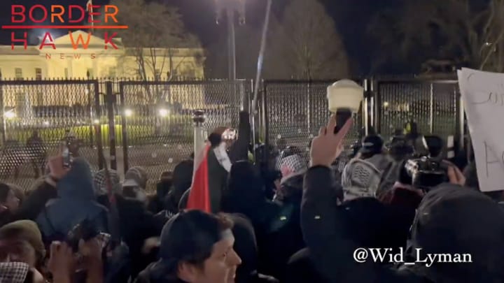 EXCLUSIVE: Rioters Breach White House Security Fence During "March for Gaza"