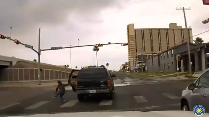 WATCH: Illegals Injured Bailing Out of Moving SUV Before Smuggler Crashes Into Rio Grande