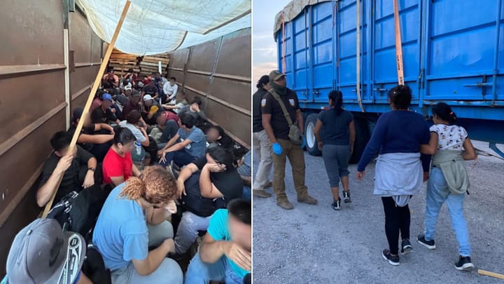 Big Rig Hauling More Than 60 Migrants Busted Near Southern Border